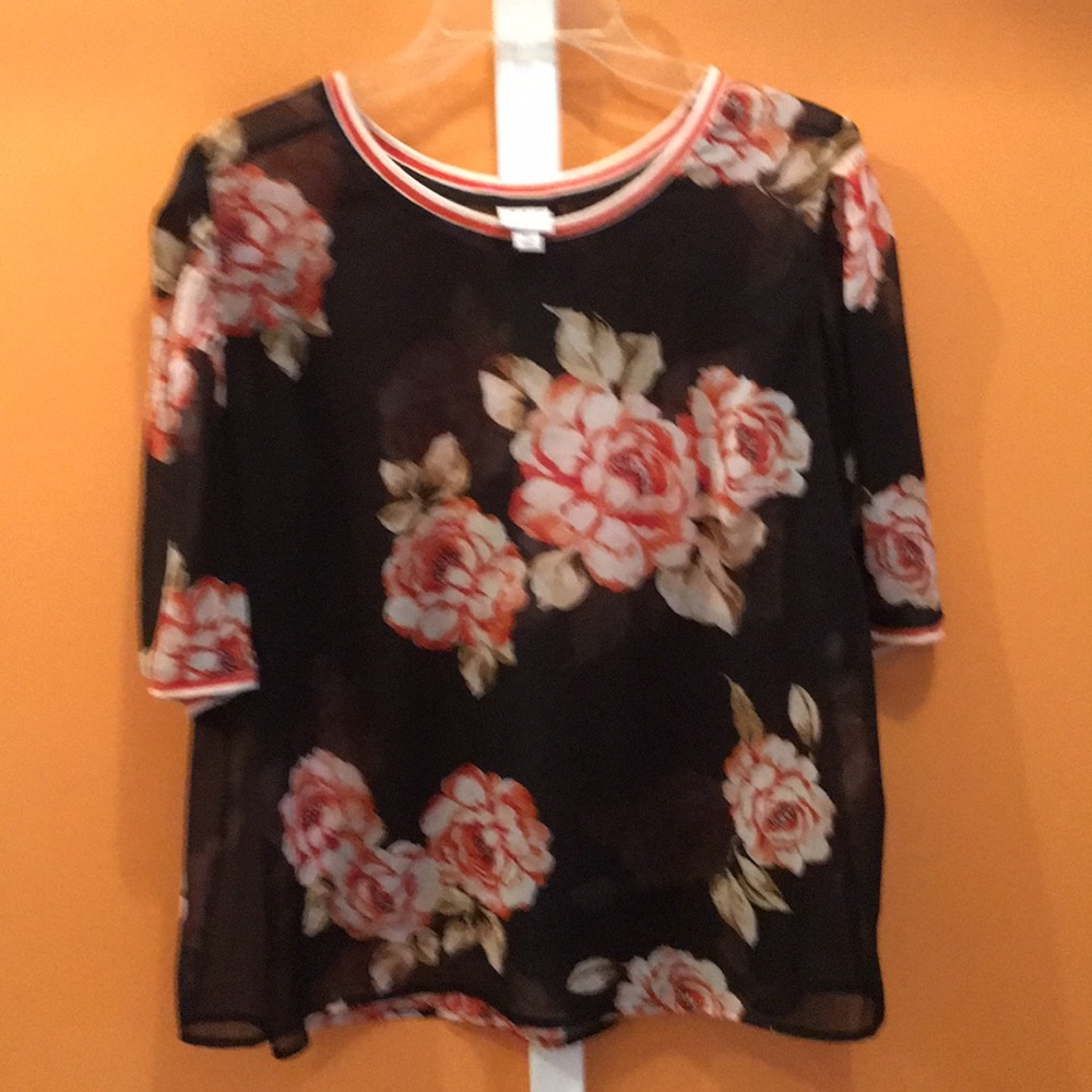A New Day shear flowered top